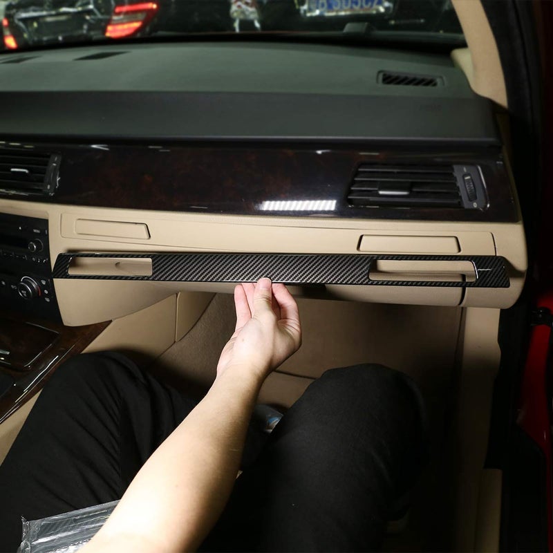CHEYA ABS Carbon Fiber Dashboard Cup Holder Decoration Strips Trim Stickers 3pc for BMW 3 Series E90 2005-2012 Car Accessoires - Image 2